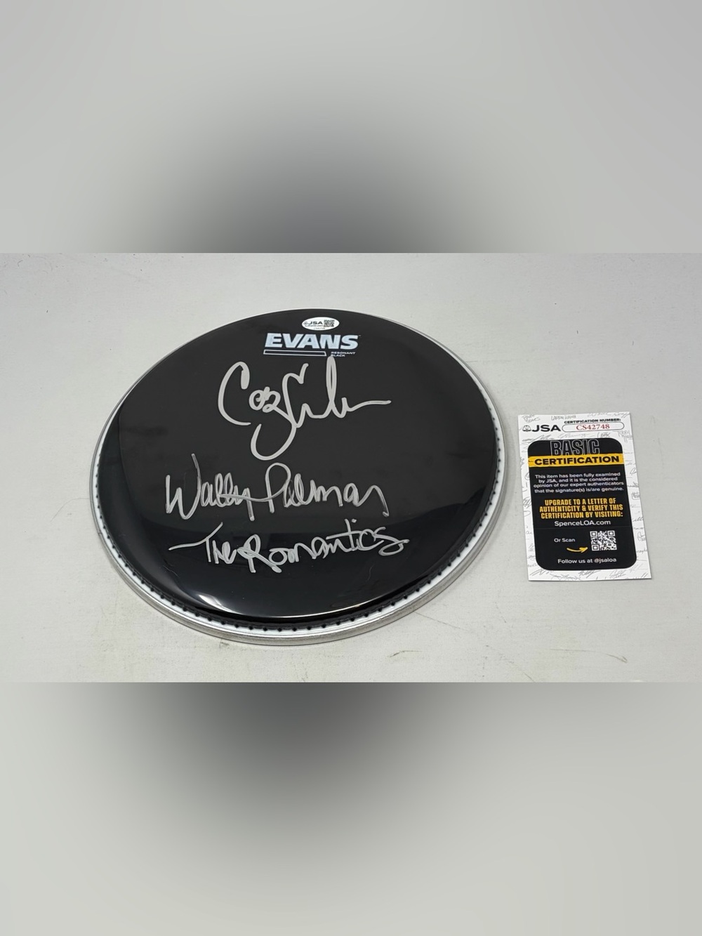 The Romantics signed Drumhead JSA COA
